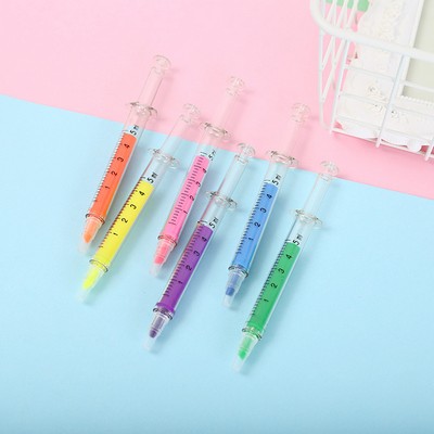 Syringe Shaped Clear Highlighter w/Logo