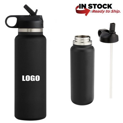 40 Oz Hdr Flask Water Bottle Straw Sip Lid