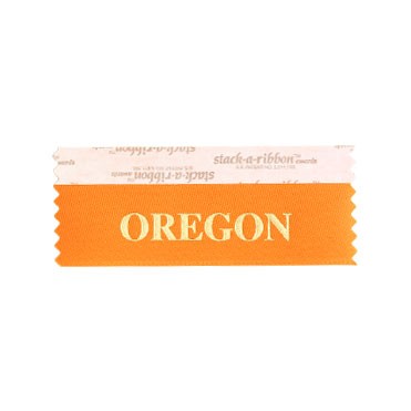 Oregon Stk A Rbn Orange Ribbon Gold Imprint