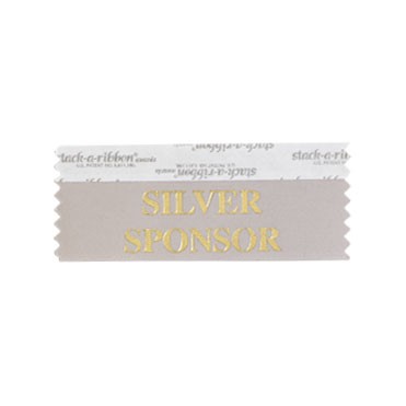 Silver Sponsor Stk A Rbn Gray Ribbon Gold Foil