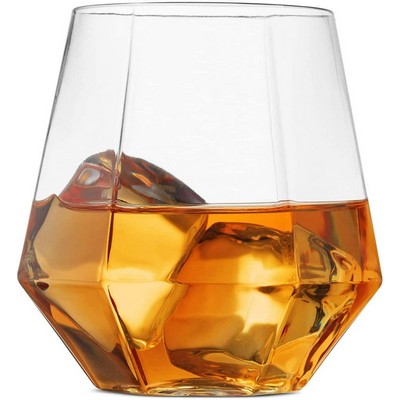 12 Oz Diamond Shaped Plastic Stemless Wine Glasses