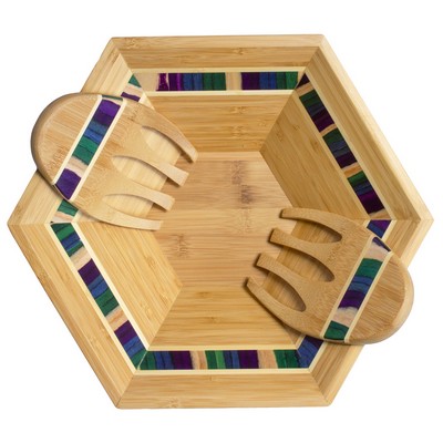 Baltique® Mumbai Salad Bowl & Salad Hands Set