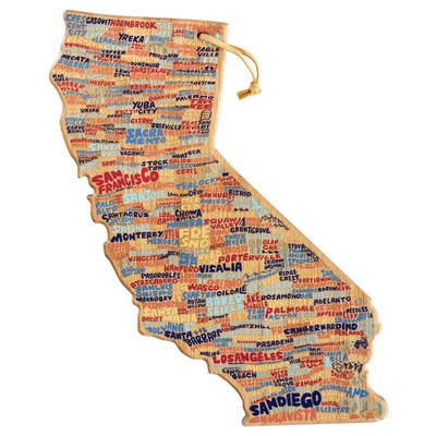 California State Shaped Cutting & Serving Board w/Artwork by Wander on Words™