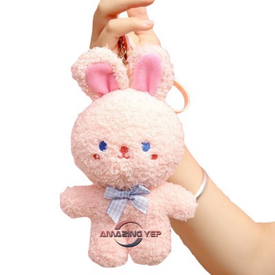 4" Plush Keychain Simulation Key Tag - Rabbit