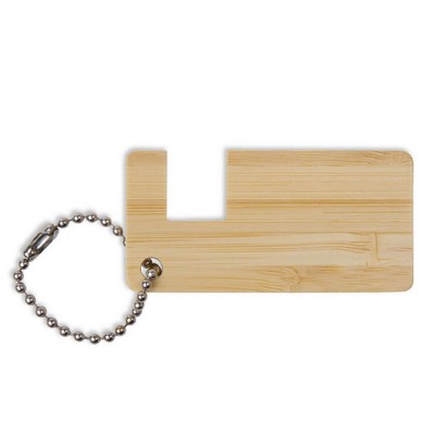 Thin Bamboo Phone Stand Keychain