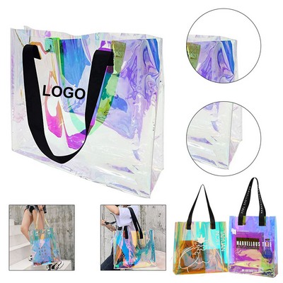 Holographic Clear Iridescent Handbag Tote Bag