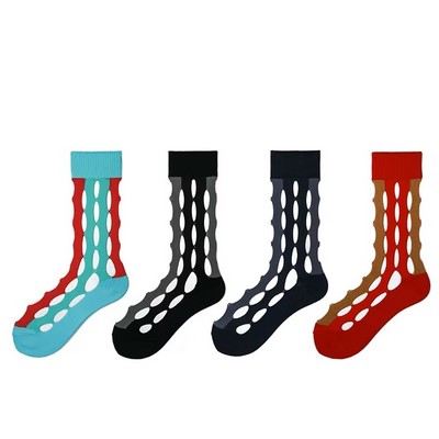 Color-Stitching Socks w/Hole