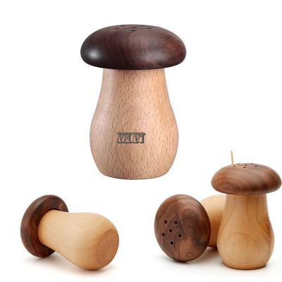 Wood Cute Mushroom Toothpick Dispenser