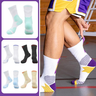 Men Casual Cotton Socks Mid-calf Length Socks For Adult Stretch Crew Socks Thick Warm Sock