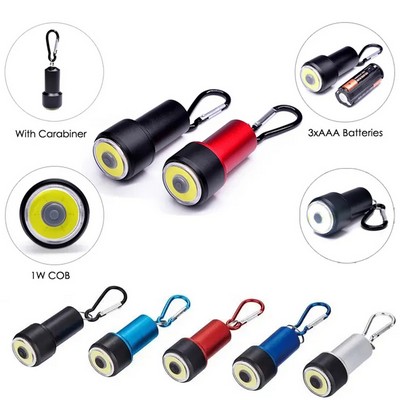 Mini COB Flashlight with Carabiner