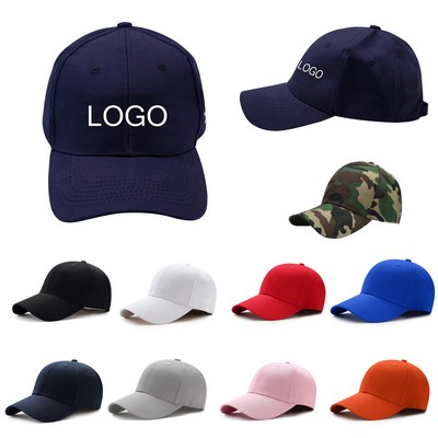 Structured Cotton Adjustable 6 Panel Baseball Cap MOQ 50 PCS