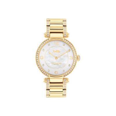 Coach® Ladies Cary Yellow Gold Case Watch w/Crystals