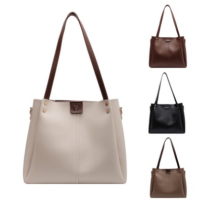 Simple Large Capacity PU Tote Bag