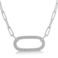 Jilco Inc. Diamond Paperclip Necklace w/Elongated Pendant