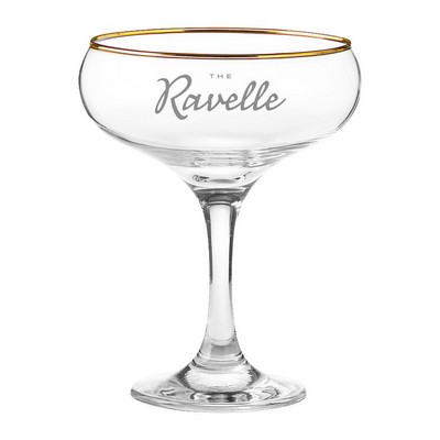 Gold Rimmed Cocktail Coupe Glass