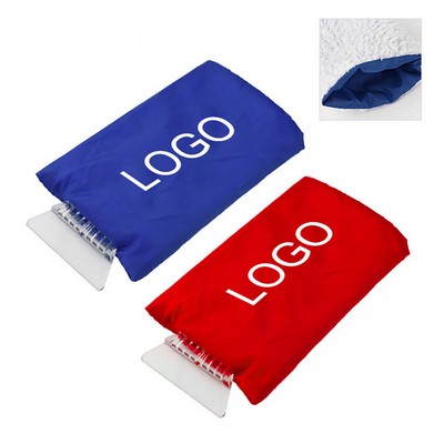 Car Ice Scraper Mitt with Fleece Lined