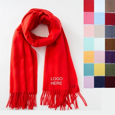 Imitation Cashmere Scarf With Fringe(Offset printing)