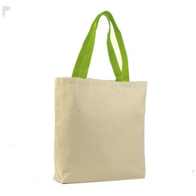 Cotton Canvas Tote with color handles