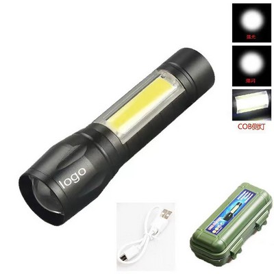 Flashlight With Side COB Light