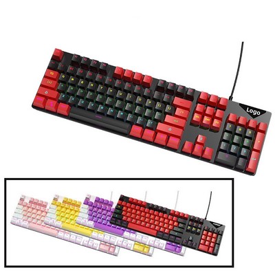 104 Keys LED Backlit USB Wired Mechanical Gaming Keyboard ( Mixed Colors )