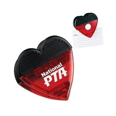 Heart Magnetic Memo Clip - Translucent Red