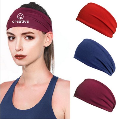 Solid Color Over-Ear Sweat-Absorbent Sports Headband