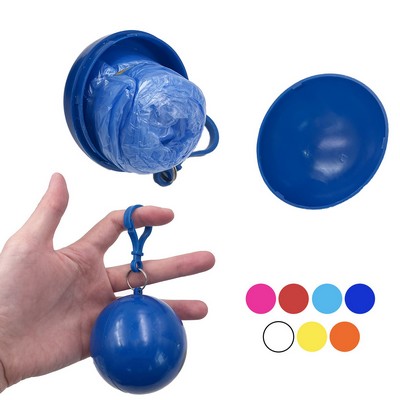 Portable Disposable Raincoat with Ball/Keychain