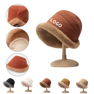 Soft-Lined Plush Bucket Hat for Winter