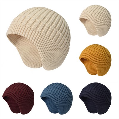 Winter Ear Cover Knitted Beanie Hat