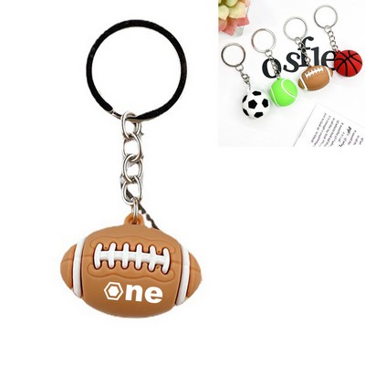 PVC Football Keychain