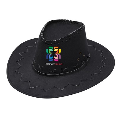 Faux Leather Western Cowboy Hat