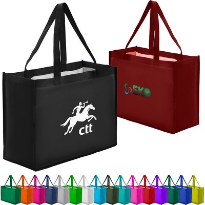 Non-Woven Tote W/ Gusset & Convenient Shoulder Straps and Side Pockets (16" x 12" x 6")