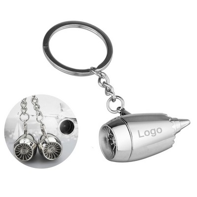 Metal Aircraft Engine Key Chain