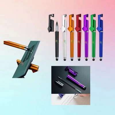 3-in-1 QR Code Ballpoint Pen with Stylus & Stand