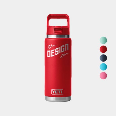 26 Oz YETI® Rambler Stainless Steel Insulated Water Bottle w/ Matching Straw Cap