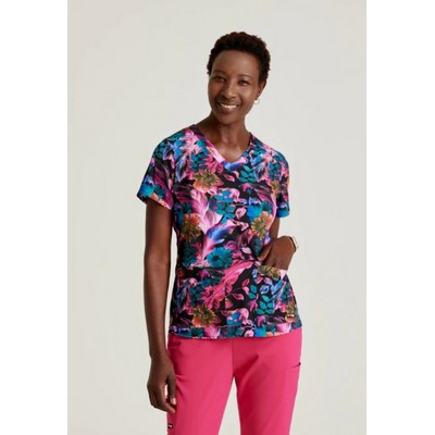 Barco® Ella Print 4-Pocket Scrub Top