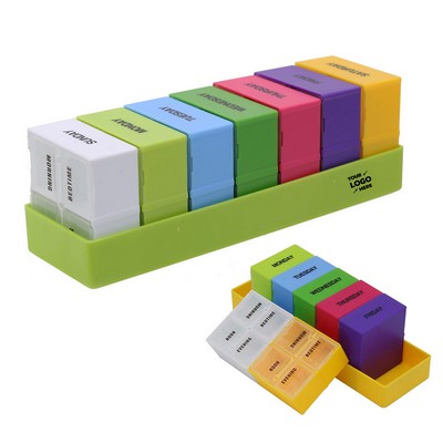 Rainbow Colors 7-Day Pill Box