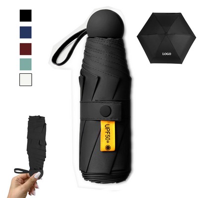 Six Panels Pocket Mini Umbrella Manual Open