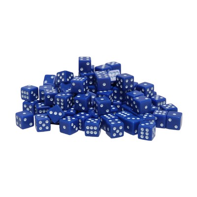 Blue Square Cornered Dice - 100 Pack