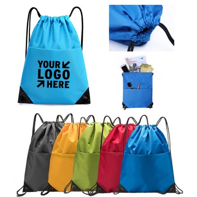 Drawstring Backpack With Zipper Inner Bag