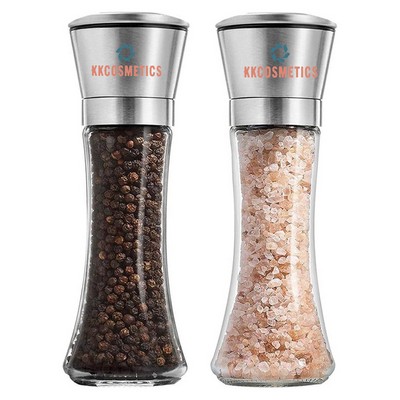 Set of 2 Long Fillable Stainless Steel Grinders