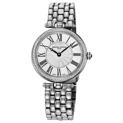 Frederique Constant® Ladies' FC Classic Quartz Silver-Tone Stainless Steel Watch w/White Dial