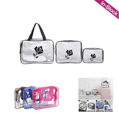 3PCS Transparent PVC Toiletry Bag