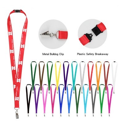 3/4" Full Color Sublimated Lanyard with Bulldog Clip and Breakaway