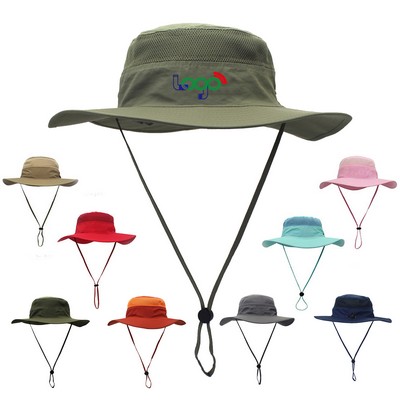 Wide Brim UV Protection Sun Bucket Hat MOQ10pcs