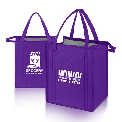 Thermal Non-Woven Grocery Cooler Bag (Screen Printed) Ocean