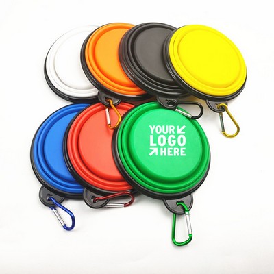 Collapsible Silicone Pet Bowl W/Carabiner