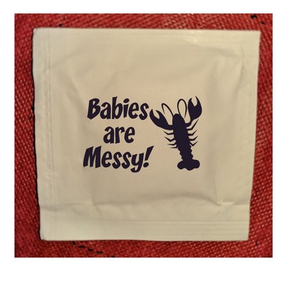 Stock "Babies Are Messy Lobster" Moist Towelettes (Pack of 50)