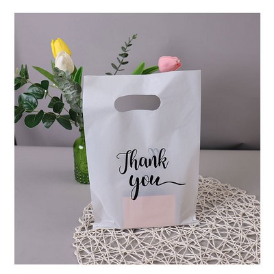 5.9"x9.9" 2.4mil Merchandise Bags with Die Cut Handles for Boutique Bag Shopping Cloth Bags