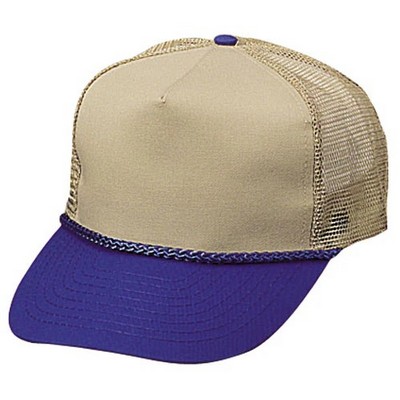 Nissun 5 Panel Twill Trucker Cap w/Mesh